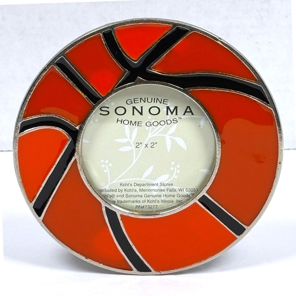 Sonoma Basketball Mini Photo Frame 2x2 Enamel Metal Sports Athletic